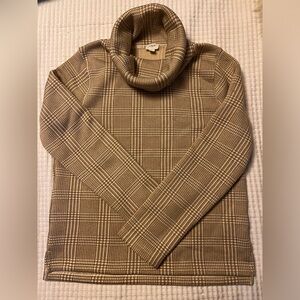 J Crew Factory plaid funnelneck pullover. Size Large